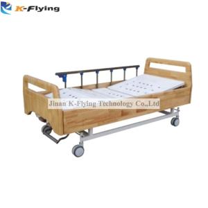 China Wooden Medical 2 Cranks Adjustable Manual Nursing Bed Home Care wholesale
