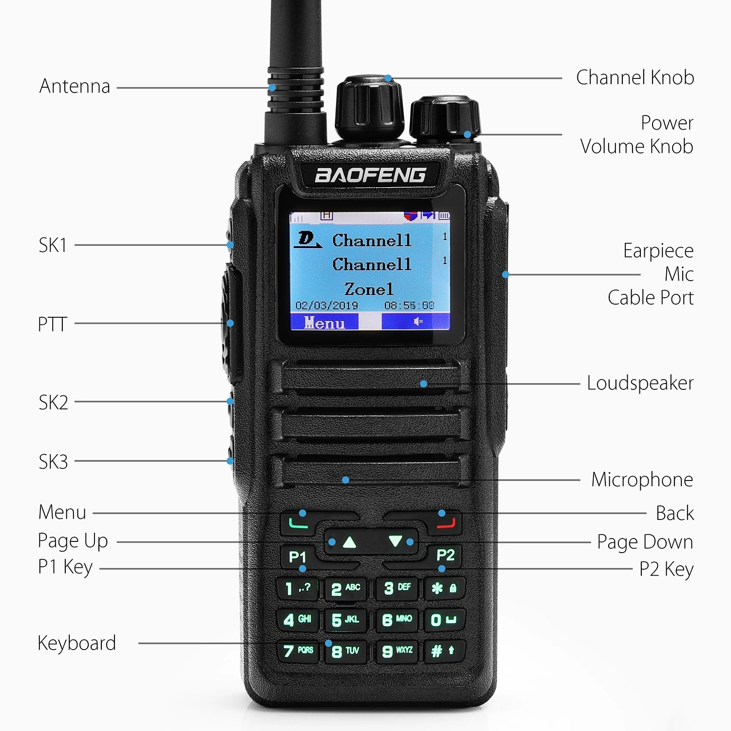 Baofeng DM1701 DMR Ham Radio dual band handheld digital Two Way Radio DM-1701