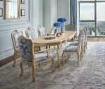 French Style Fabric With Ash Wood Upholstered Dining Chair