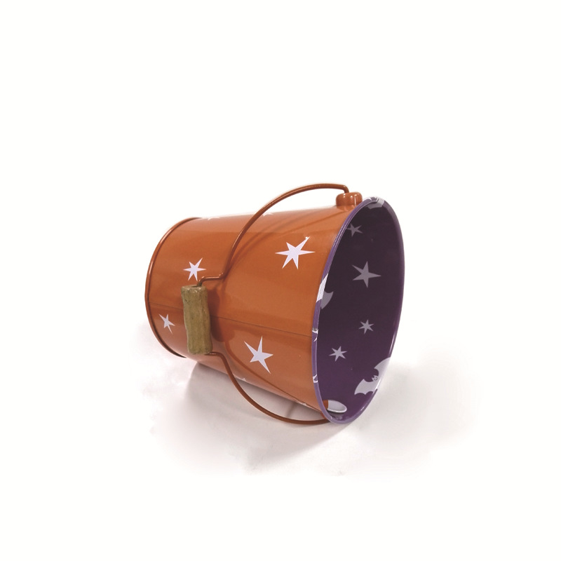 EVA Halloween Printed Tin Boxes Bucket Recyclable With Handle