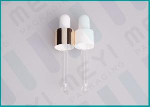 China 13/415 Shiny Gold Aluminum White Dropper For Glass Dropper Bottles wholesale