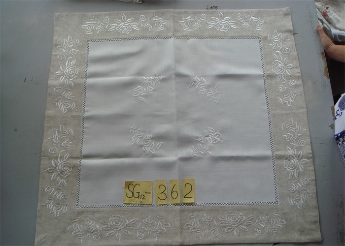 Handmade Hemstitch Party Linen Tablecloths , Full Sizes Large Linen Tablecloth