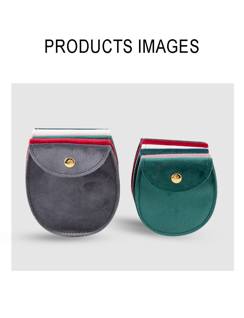 Velvet Button Oval Jewelry Storage Pouches Necklace Pouch Bag 80*85mm