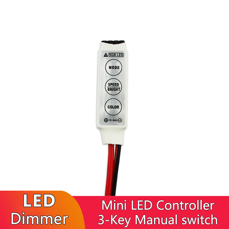 DC 24V LED Mini Controller 3 Key 3 Button Manual For 5050 Rgb Color Strip Light