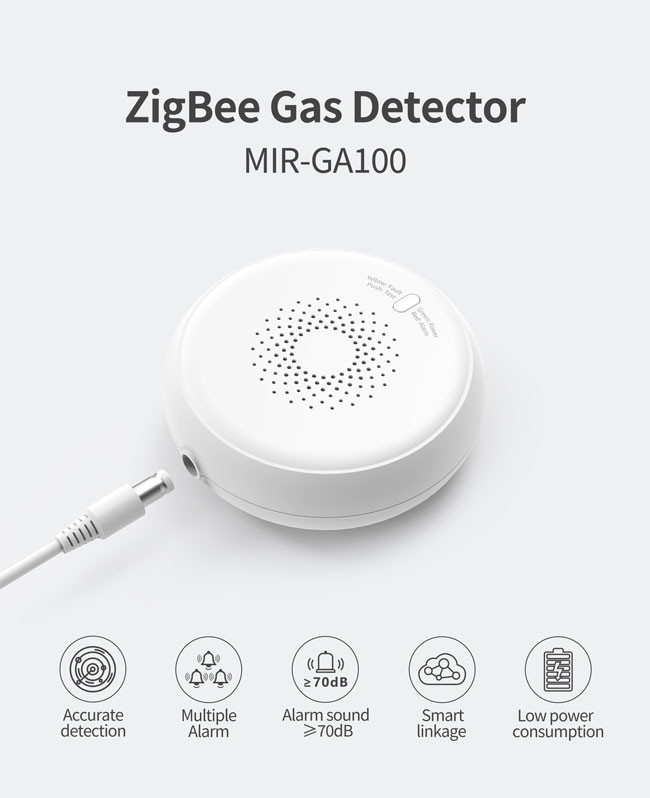 Tuya Wireless Zigbee Gas Sensor CH4 Natural Gas Smoke Detector