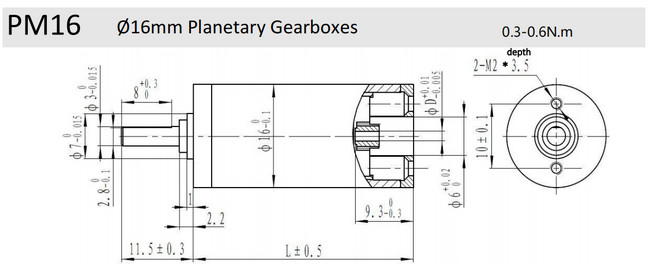 16mm planetary gearbox