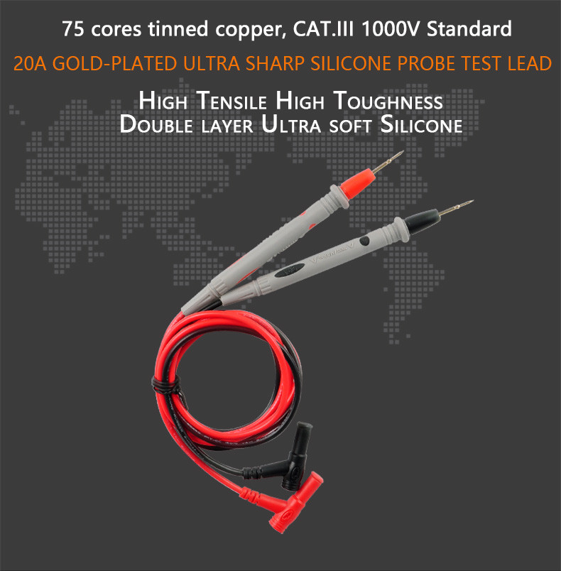 1000V / 10A Multimeter Test Probes Digital Electrical Test Leads Long Service Life