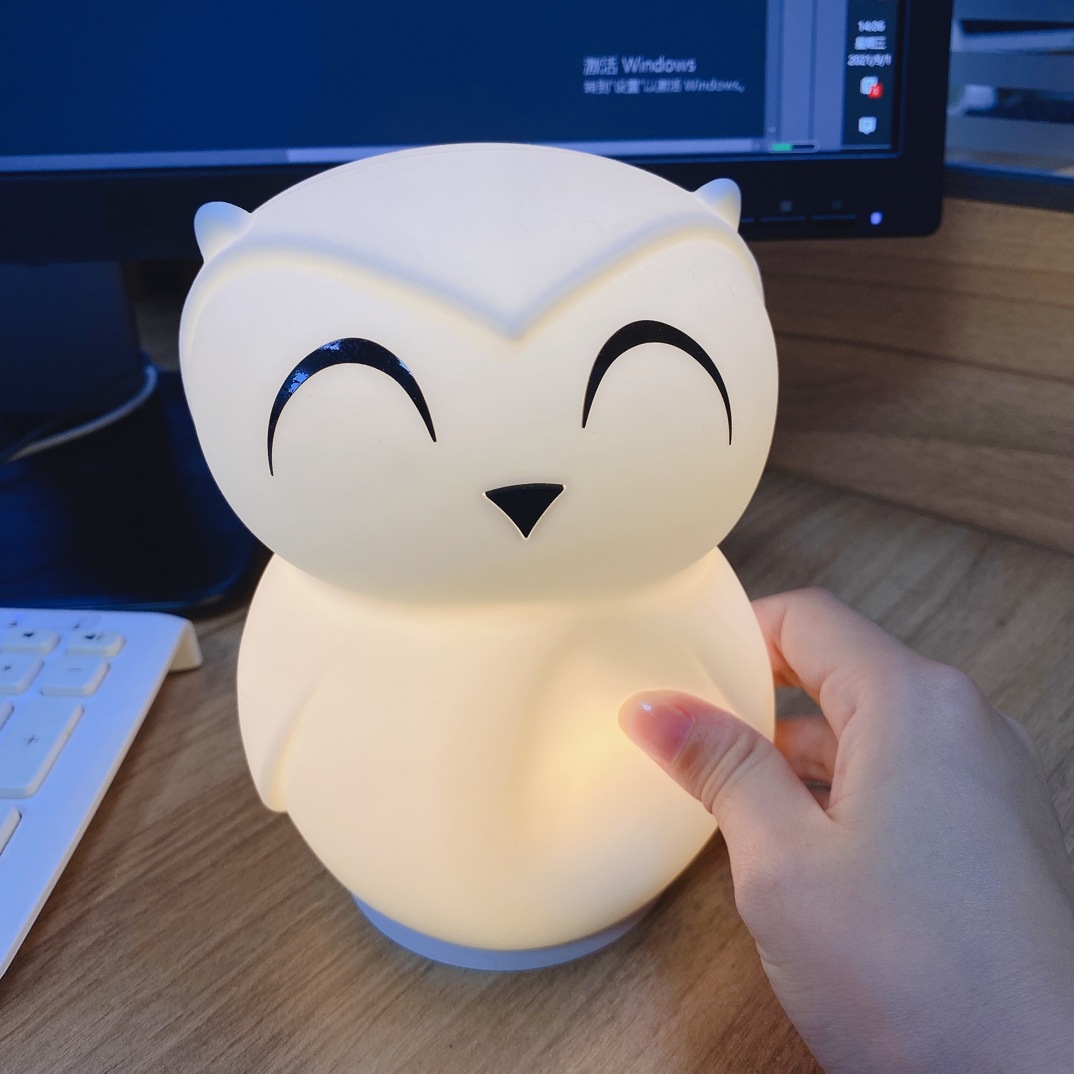 Custom Logo Silicone Dimmable Color Changing Owl Night Lamp for Baby Gift Home Decor