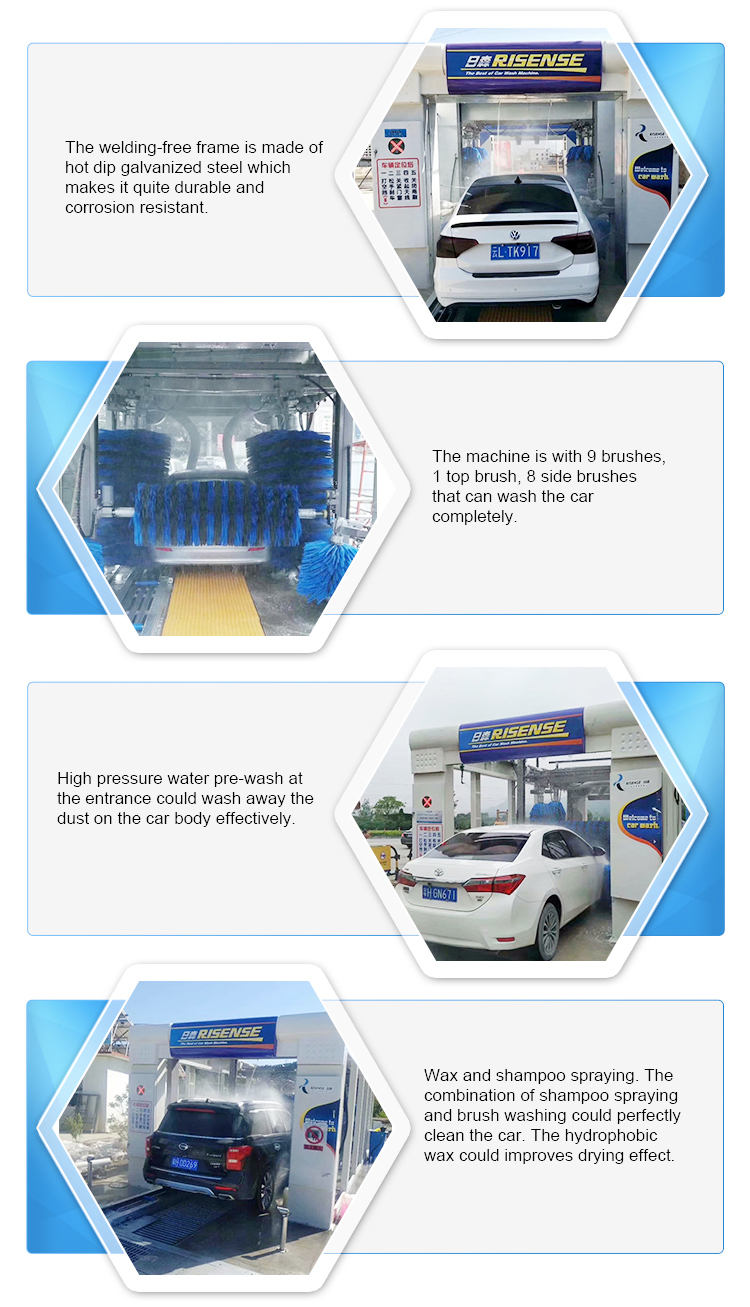 Drive Through Car Wash Tunnel Machine With PLC Control And 9600x3800x3400MM
