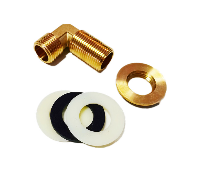 Lead Free 90 Degree Brass Elbow With 1/2″ BSP Wide Flange Brass Tap Back Nuts