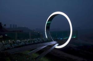 China Circle Moon Gate Outdoor Garden Sculptures Polished Stainless steel Customized wholesale