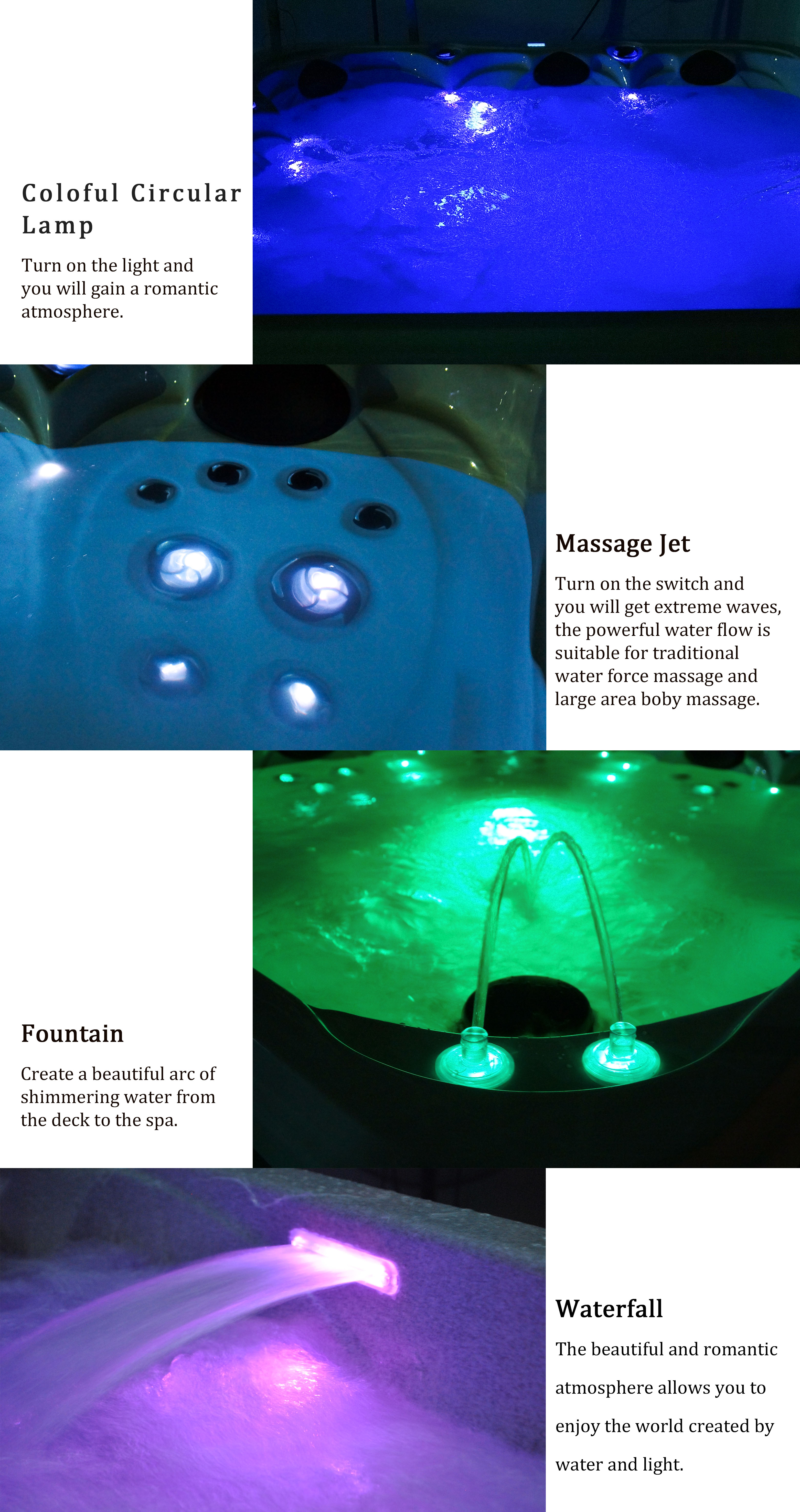 5 Person Extra Large Massage Spa Bathtub With 2 Lounge Outdoor Hot Tub