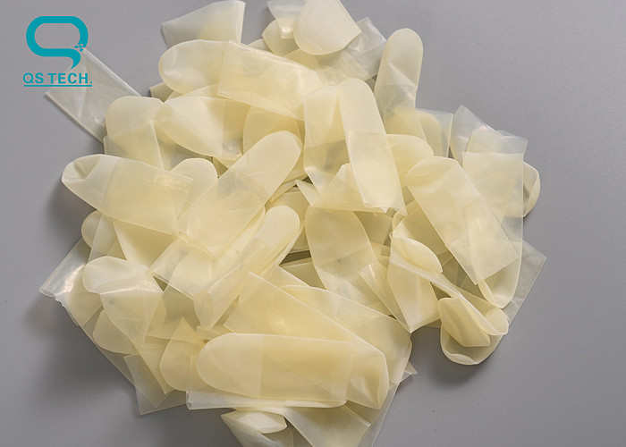 Frosted Translucent Rubber Latex Notched Finger Cots Anti Static