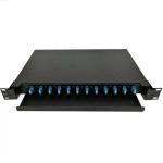 Sliding Fiber Optic Patch Panel 12 Port Rack Mounted 1U 19 Inch