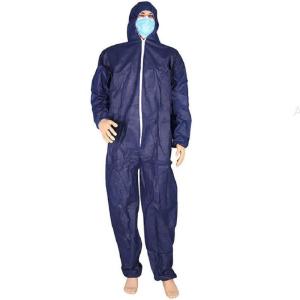 China Protective Medical Non Woven Disposable Coverall With Hood Elastic Cuffs wholesale