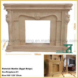 China Carved Stone Natural Fireplace Mantel for Indoor Decoration wholesale