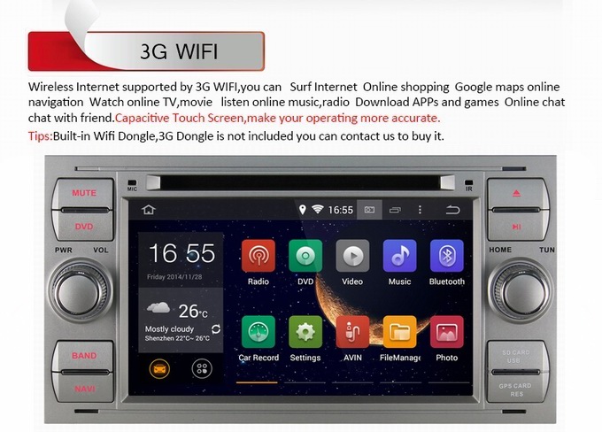 Ouchuangbo Android 4.4 3G Wifi DVD Playe for Ford Galaxy /Escape /Fiesta GPS Sa Nav Multim