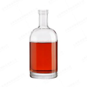 China Glass Collar 500ml 700ml 750ml Round Barrique CT Spirit Glass Bottle for OEM/ODM wholesale