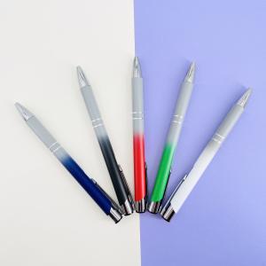 China New Gradient Color Metal Barrel Ballpoint Pen 1.0mm Aluminum Gift Ball Pen wholesale