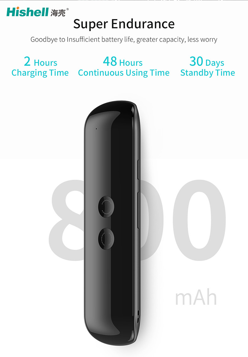 Black 800mAh Instant Voice Translator , Sliver Voice Language Converter