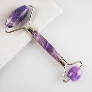 China 100% Natural Jade Crystal Roller Amethyst Facial Massage Beauty Roller wholesale