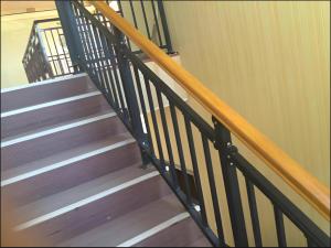 China Zinc Steel Wood Grain Railing Rust Resistant for Balcony Stair Garden Security wholesale