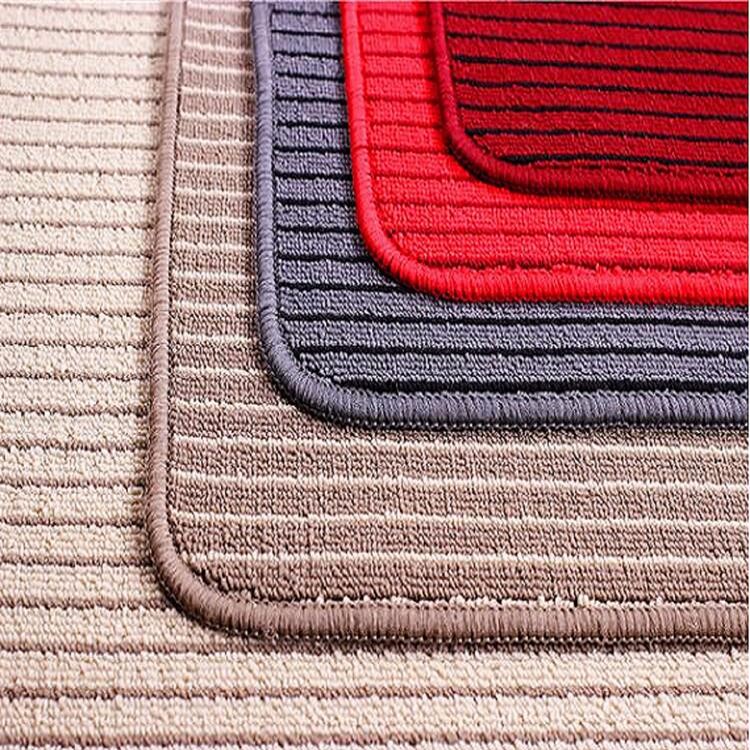 Ribbed Red Flat Door Mat / Polypropylene Outdoor Mats Striped Pattern