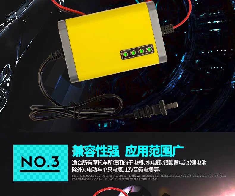 24v 12V Car Charger Trickle Automatic Charger LCD display motorcycle Car Boat Marine 14.6V 6A