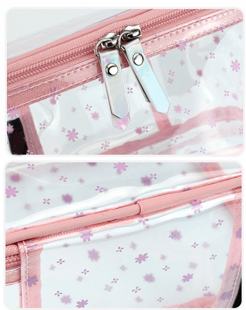 Waterproof Clear Zipper Makeup PVC Cosmetic Bag