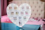 Heart Shape Baby First 12 Months Photo Frame Wooden White With Lights