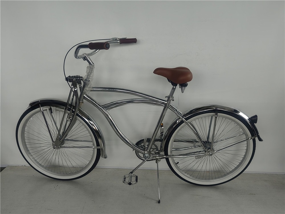 26*2.125 Tire Vintage Style Adult 26 inch Single Speed Retro Chrome Beach Cruiser Bike Bicycle