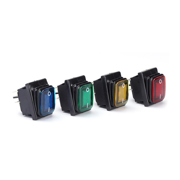 16A 250V 4 PIN Waterproof Lighted Rocker Switch