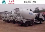 HOWO Truck Mounted Concrete Mixers , Ready Mix Cement Trucks 8 CBM Capacity