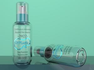 China Hot Stamping Logo Radiance Round Lotion Bottle 100ml With AS Cap Pump wholesale