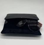 Black Fashionable Vogue Customized Logo Soft Leather Spectacle Velvet Pouch