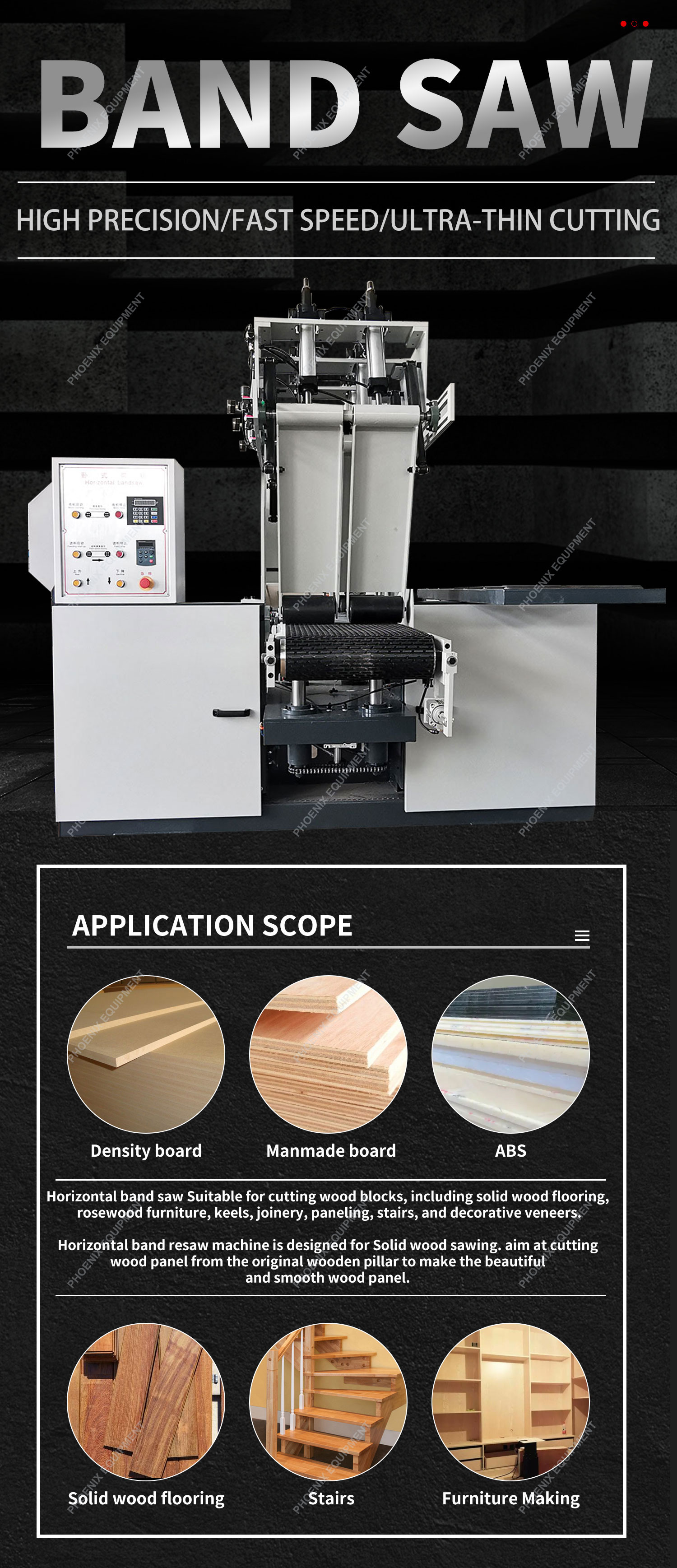 accuracy Furniture Band Saw MD400/500/650/850 with Power CNC Automatic Horizontal Bandsaw