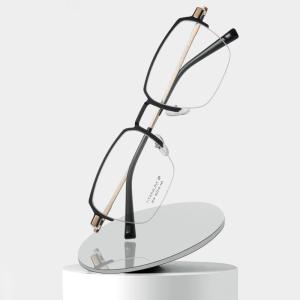 China Men Titanium Frame Glasses , OEM Transparent Half Frame Glasses wholesale