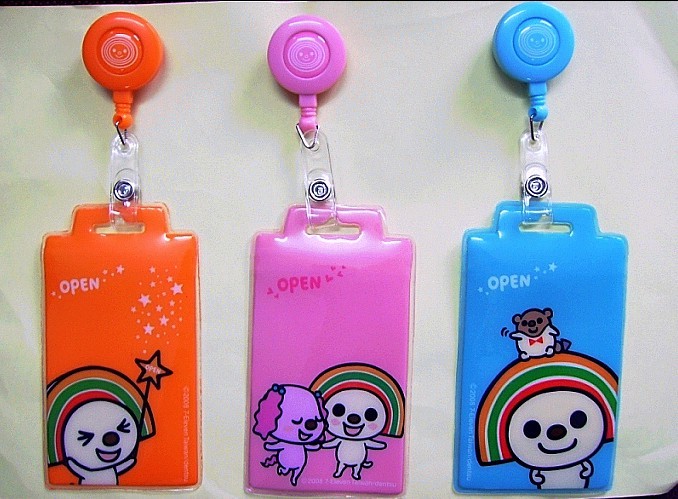 32mm Retractable Metal ID Badge Reel , Yoyo Key Holder With Dome Epoxy Sticker