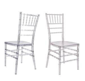 China Plastic Acrylic Clear Resin Tiffany Chiavari Dining Chair For Wedding wholesale