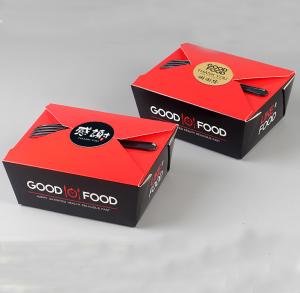 China Leakproof lunch paper box for food packaging / biodegradable take away food kraft paper box wholesale