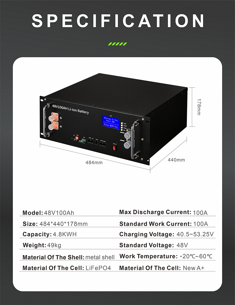 100Ah 200Ah 300Ah Solar Energy Storage Lithium Ion Battery 48V 5kwh 10kwh 15kwh