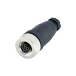 Straight Female M12 Waterproof Connector 17 Pin Plastic Assembly