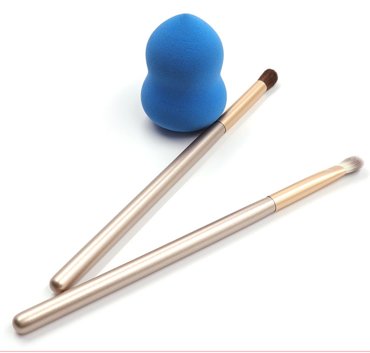 White Wooden Handle Synthetic Makeup Brush Set 9pcs With Case