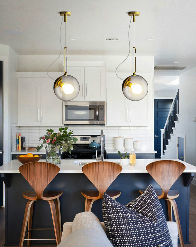 Nordic Glass Ball Pendant Lights Industrial Lighting Clear interior lighting(WH-GP-167)