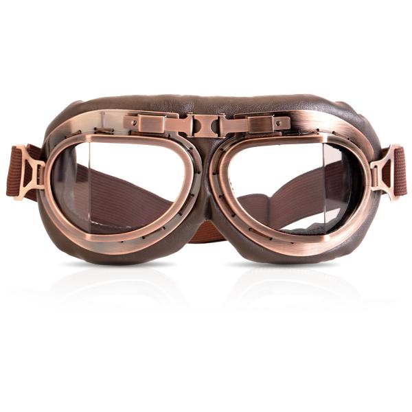Vintage Pilot Style Motocross Racing Goggles Bike Racer Cruiser Touring Half