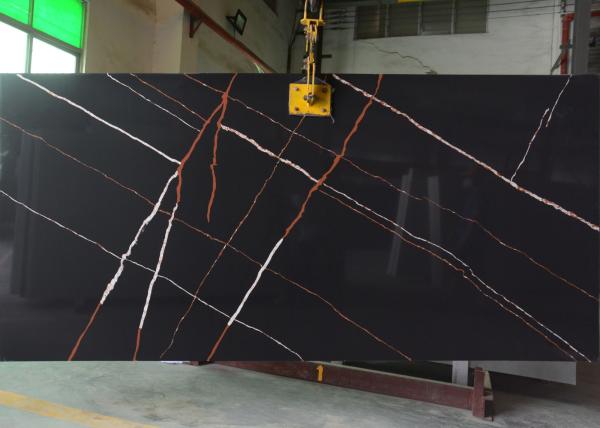 Custom Calacatta Godlen Quartz Slab Artificial Quartz Stone Strong Weather