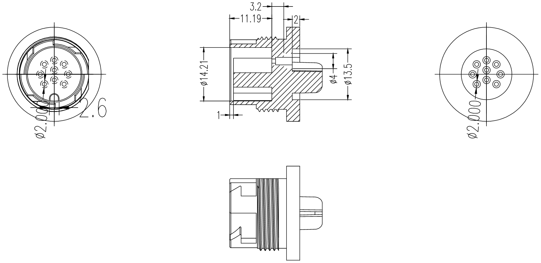 Jbocnt Circular Connectors M20 Push Lock 9 Pin Male Female Waterproof Connector