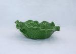 Cabbage Leaf Bowl Ceramic Houseware FN10115 With Green Dolomite Material