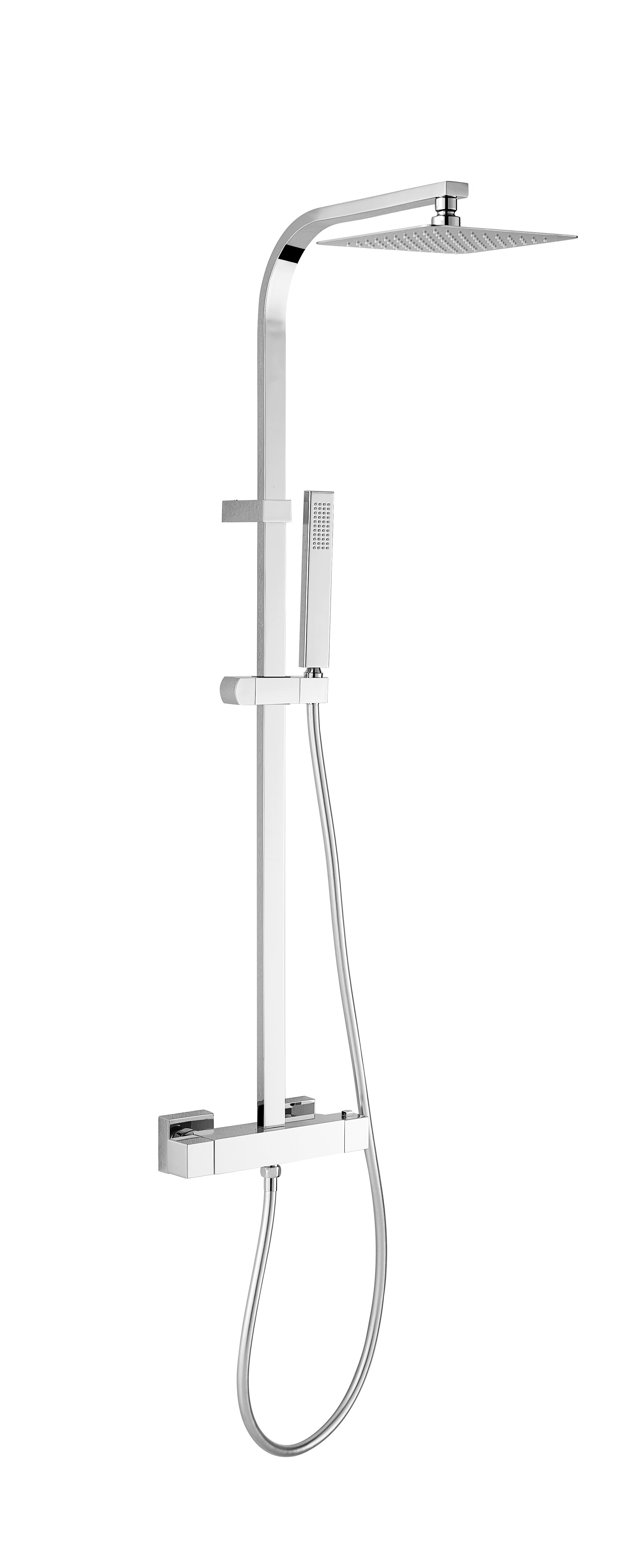 Adjustable Handheld Sprayer Square Shower Head Set Bathroom Shower Fixtures