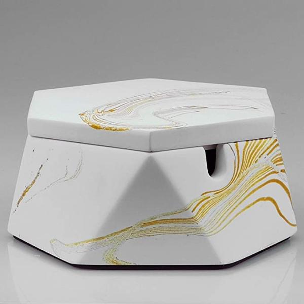 Japanese Smokeless Cigarette Ashtray with Lid Stainless Steel Ash Trays Covered Windproof